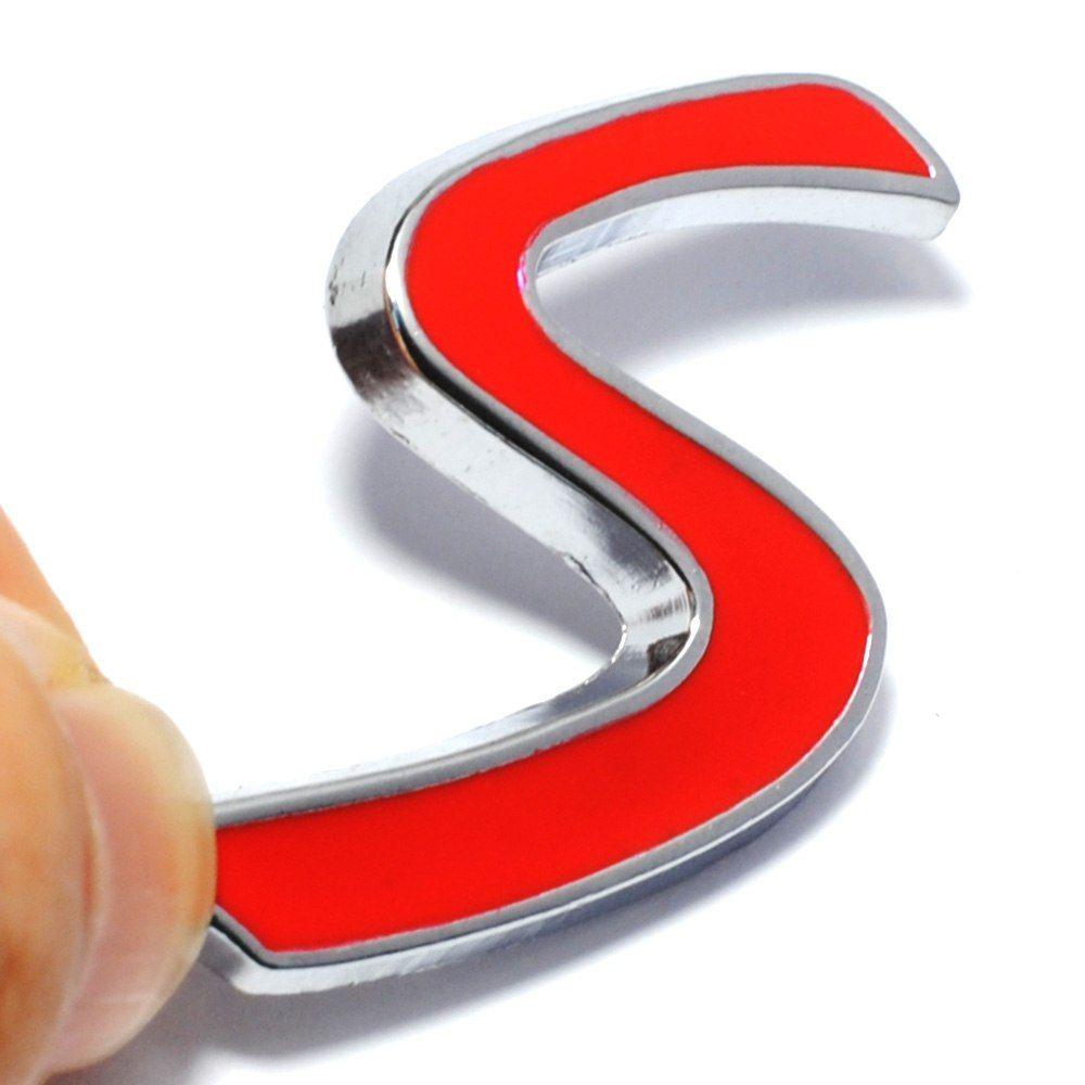 Red Silver S Logo - New 3D Chrome Metal Red S Logo Car Emblem Sticker for BMW Mini ...