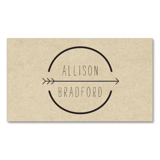 Rustic Arrow Logo - Hip and Rustic Arrow Logo on Tan Cardboard Look Business Card ...