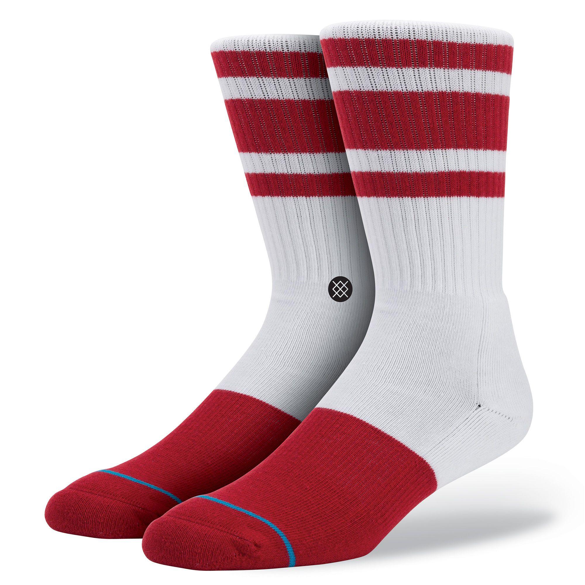 Two White Red L Logo - White Out 2 | Red | L - Mens Classic Crew Socks | Stance