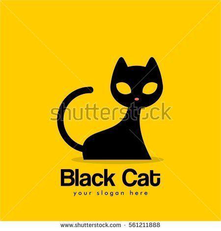 Yellow Organization Logo - unique cool elegant and cute black cat pet shop logo design