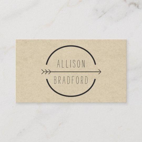 Rustic Arrow Logo - Hip and Rustic Arrow Logo on Tan Cardboard Look Business Card ...