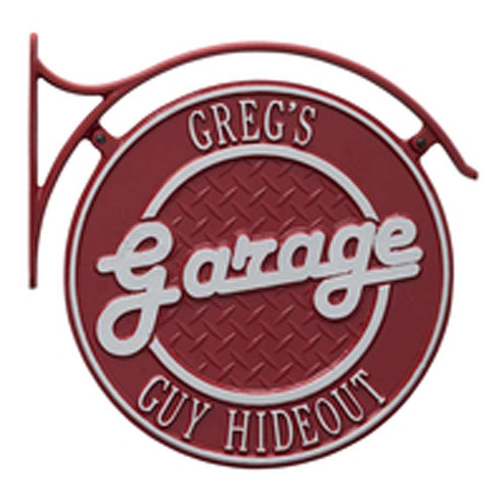 Red Silver S Logo - Whitehall Package: Hanging Garage Plaque with Bracket - Red/Silver ...