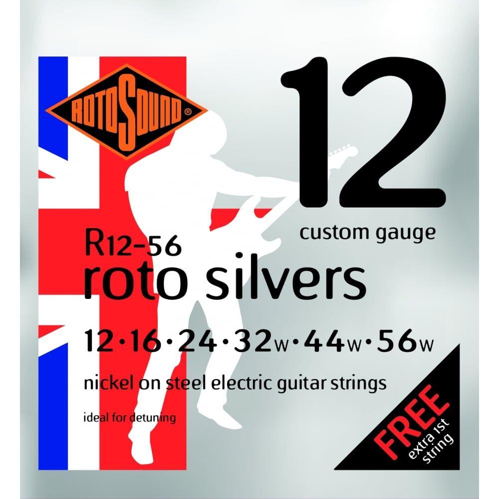 Red Silver S Logo - Rotosound 12-56 Roto Silvers Nickel Electric Guitar Strings
