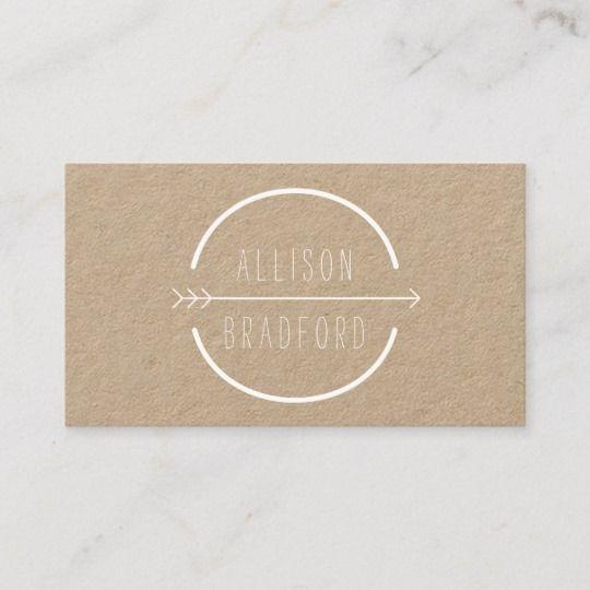 Rustic Arrow Logo - Hip and Rustic Arrow Logo on Kraft II Business Card