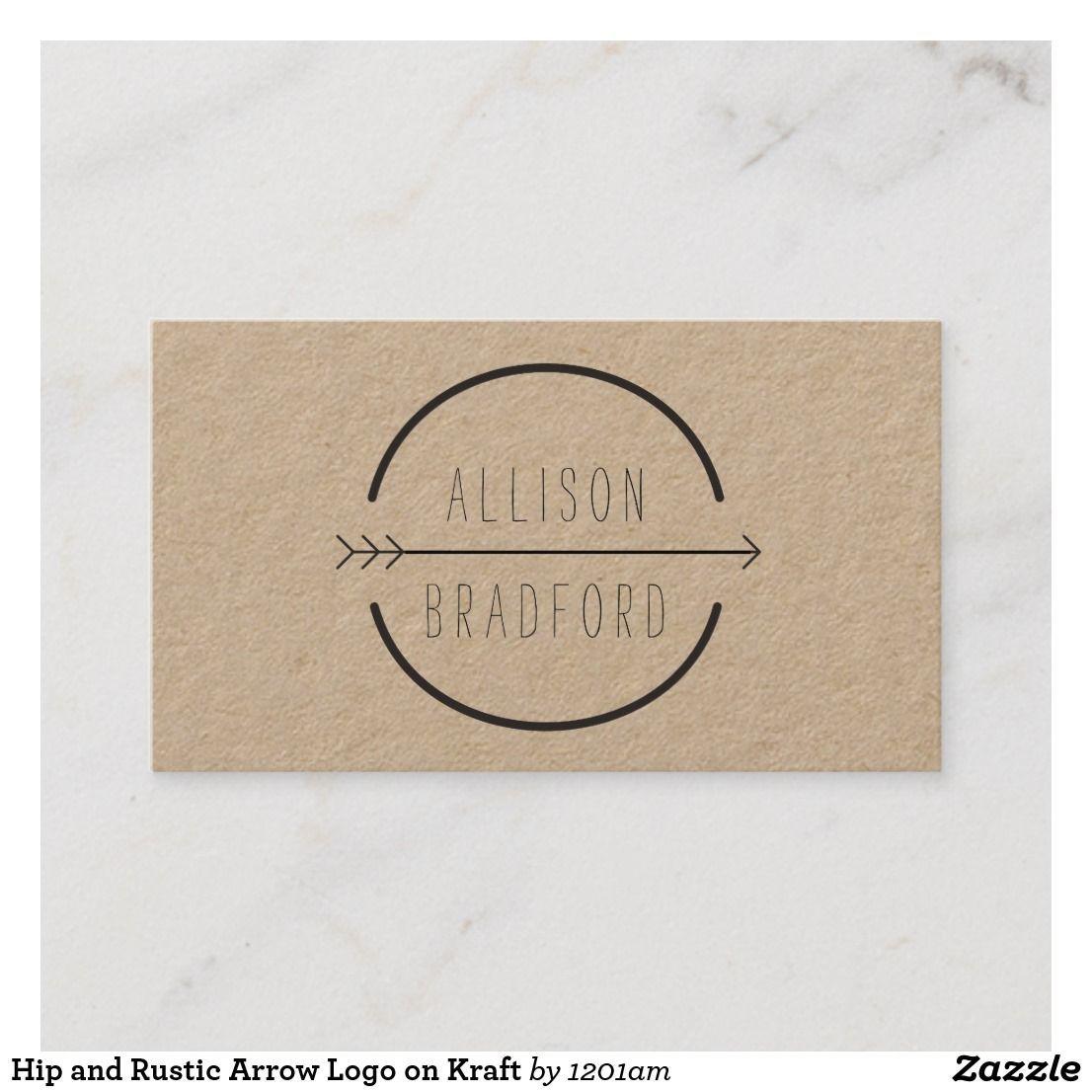 Rustic Arrow Logo - Hip and Rustic Arrow Logo on Kraft Business Card. Kraft Business