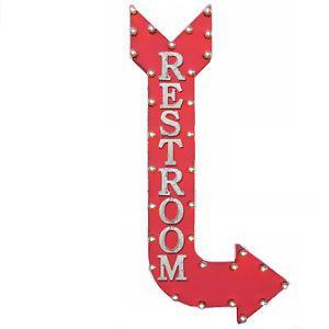 Rustic Arrow Logo - RESTROOM Bathroom Mens Womens Ladies Rustic Arrow Marquee Light