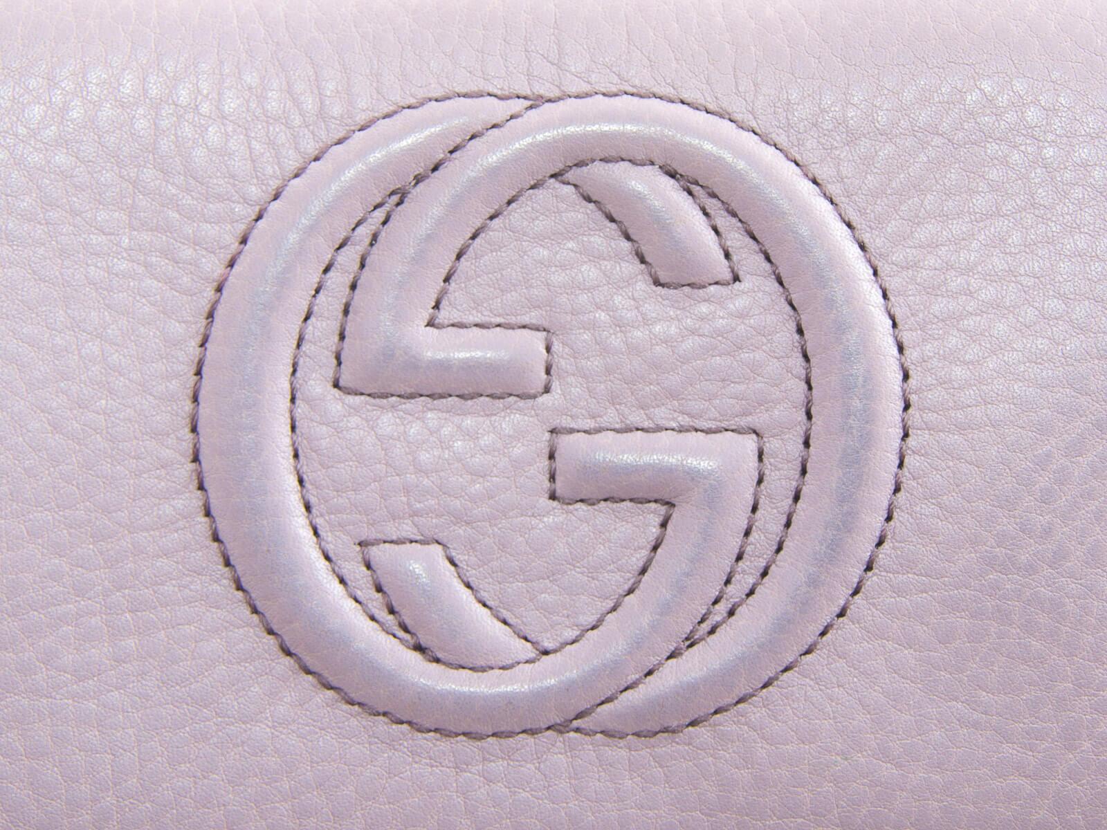 Authentic Gucci Logo - Authentic Gucci GG logo Soho lavender leather zip around wallet ...