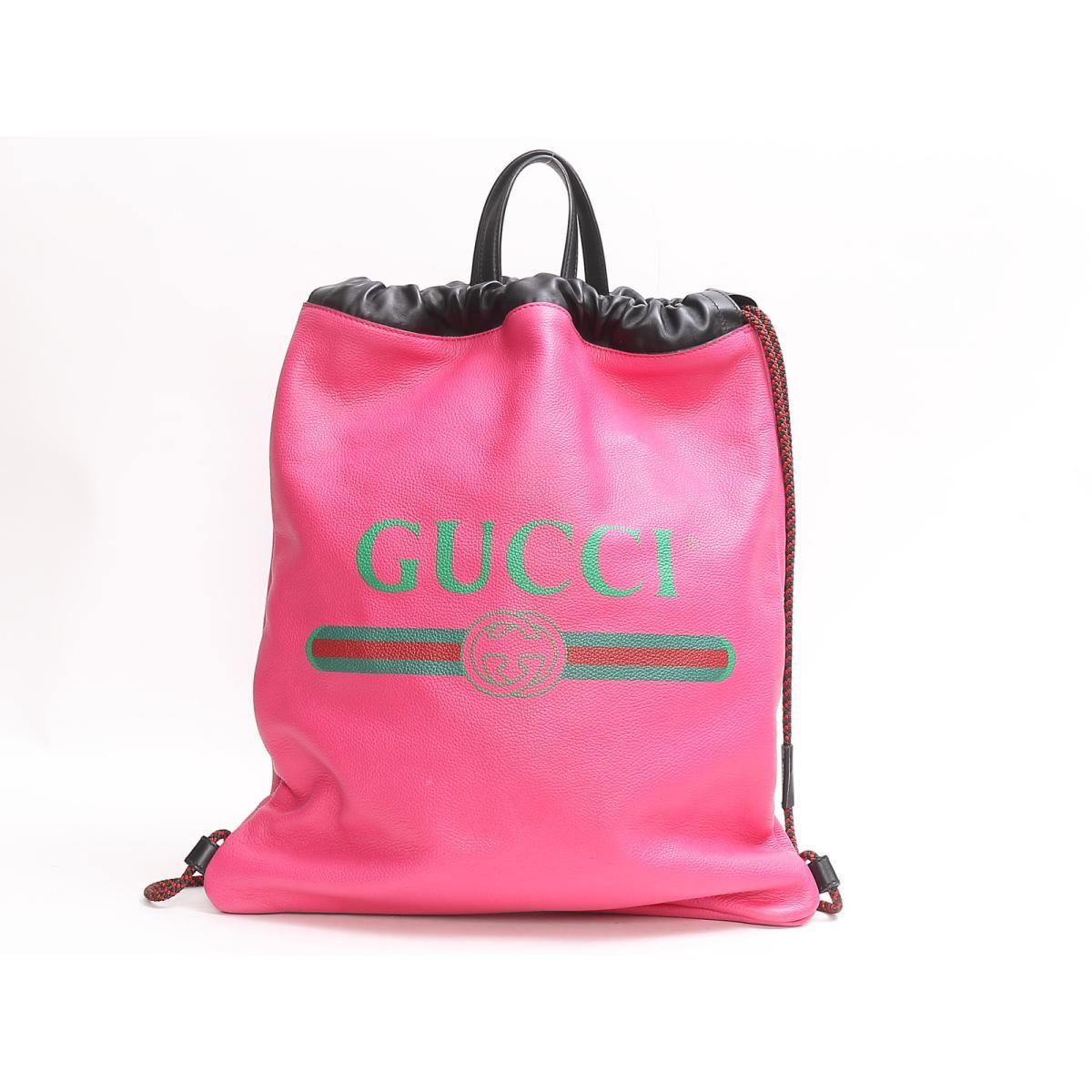 Authentic Gucci Logo - BRANDOFF: Authentic GUCCI retro logo Print Drawstring Backpack ...
