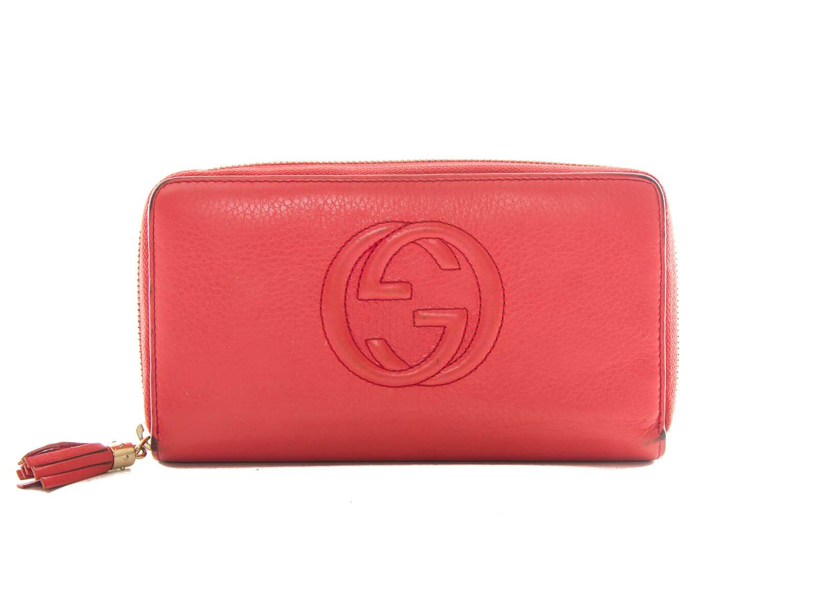 Authentic Gucci Logo - Authentic Gucci GG logo Soho Orange leather zip around wallet ...