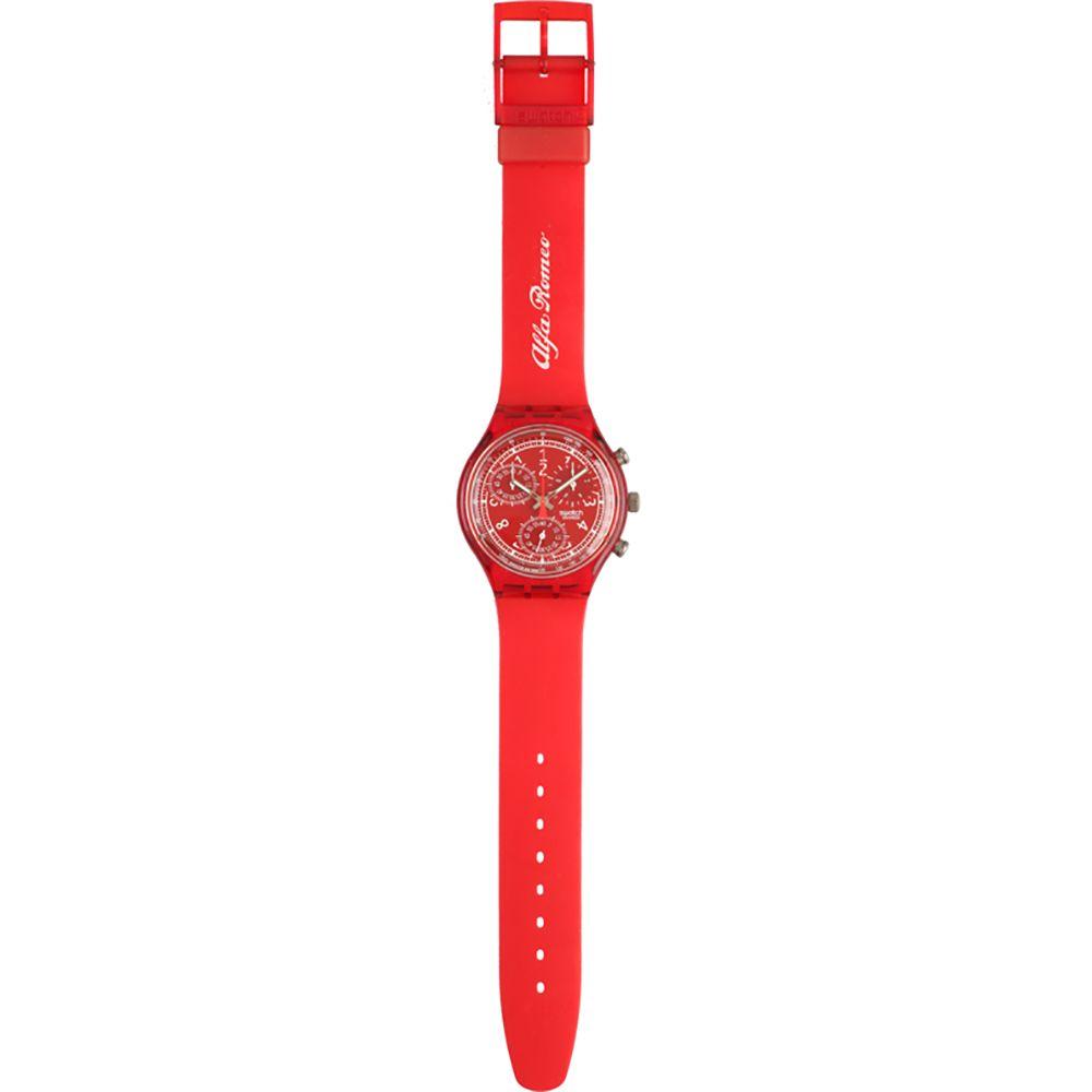 Red Squiggly Logo - Swatch SCR101C watch - Alfa Romeo Logo(Le Rouge)