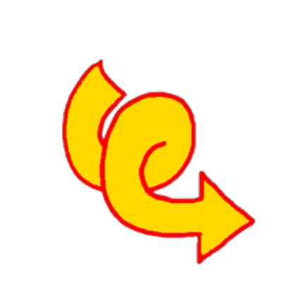 Red Squiggly Logo - Red and Yellow Squiggly Arrow