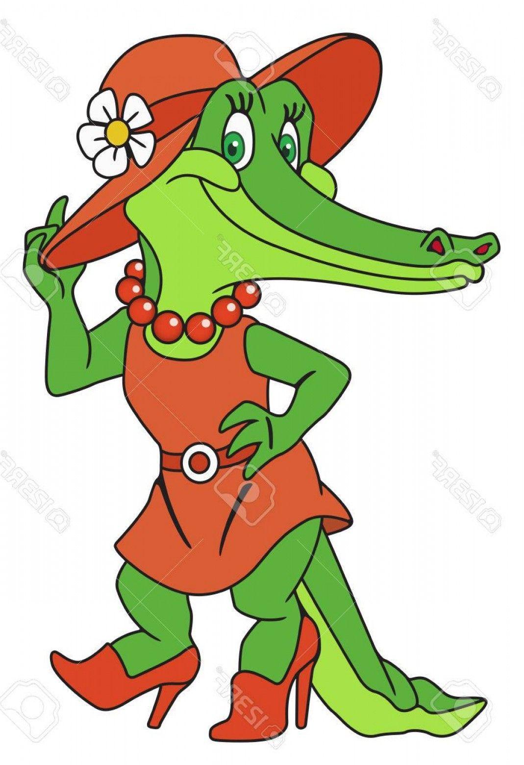 Smiling Crocodile Logo - Photostock Vector Illustration Of A Smiling Crocodile In The Dress ...