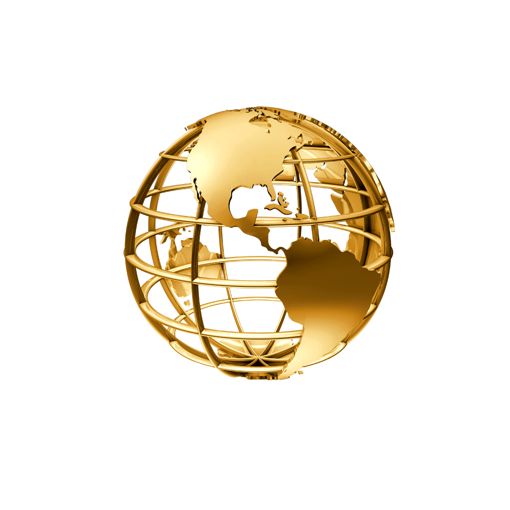 Gold World Globe Logo - Golden Globe transparent PNG - StickPNG