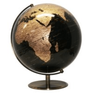Gold World Globe Logo - Black & Gold World Globe 25cm | Heritage