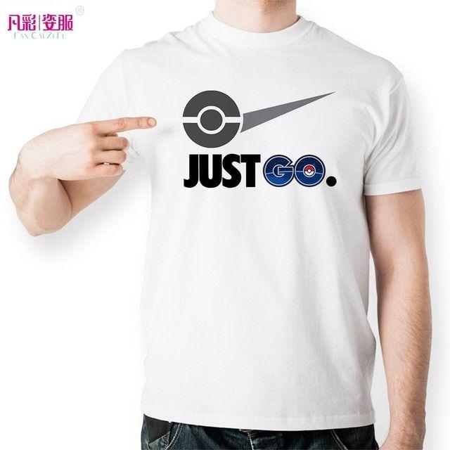 Famous Shirts Logo - Just Pokemon Go T Shirt Parody Famous Logo Funny Design T shirt ...
