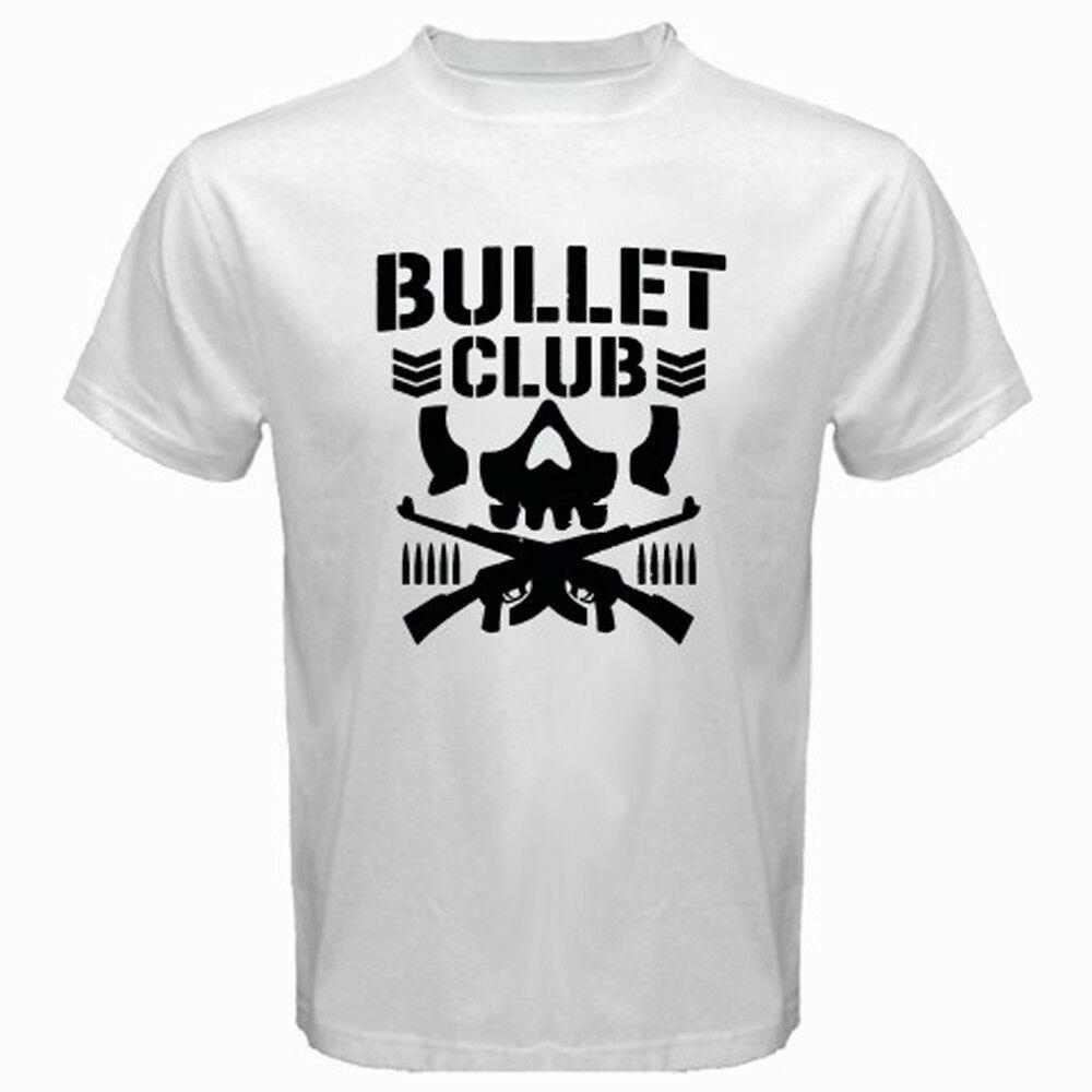 Famous Shirts Logo - New Bullet Club Famous Wrestling Club Logo Men's White T Shirt Size