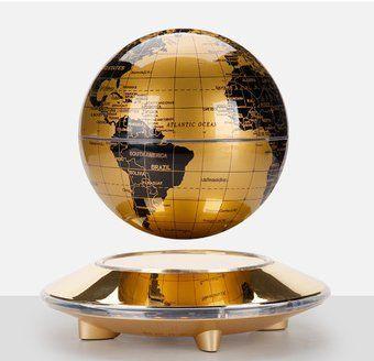 Gold World Globe Logo - 6 inch world globe gold color UFO curved shape base world floating ...