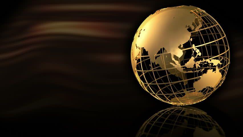 Gold World Globe Logo - Gold Globe Spin *1080p Hd Arkivvideomateriale (100 % royalty-fritt ...