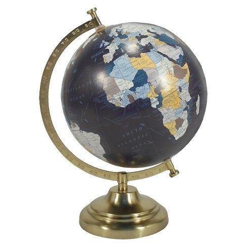 Gold World Globe Logo - Desktop Globe W/ Gold Base™