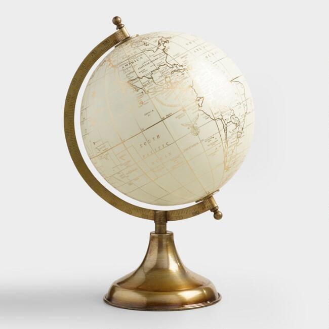Gold World Globe Logo - White Globe on Gold Stand | World Market