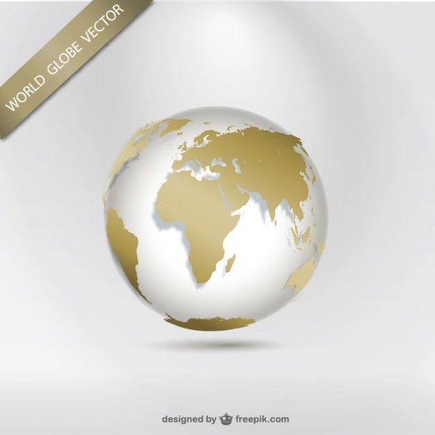 Gold World Globe Logo - Golden world globe Vector