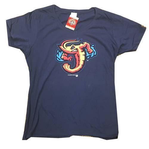 Jumbo Shrimp Sport Logo - MiLB Jacksonville Jumbo Shrimp Ladies Home Logo V-Neck ...