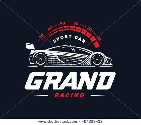Race Car Logo - Racing car logo on dark background. vector. Racing style