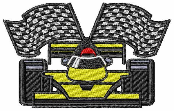 Race Car Logo - Race Car Logo Embroidery Design