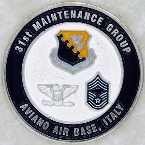 Italy Air Force Logo - 31st Maintenance Group Aviano AB, Italy Air Force Challenge Coin