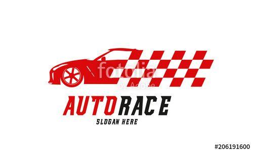 Race Car Logo - Racing Car logo designs vector, Automotive with racing Flag logo ...