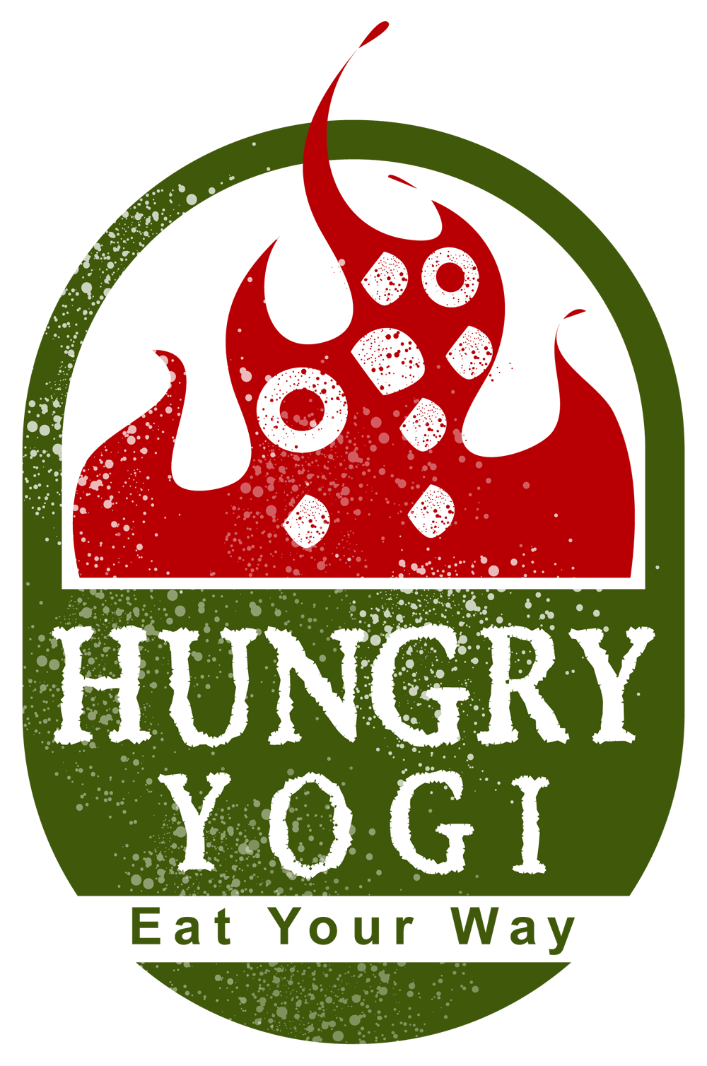 Red and Green Food Logo - Food logo design for a brand new kitchen. Hungry Yogi. Eat your way ...