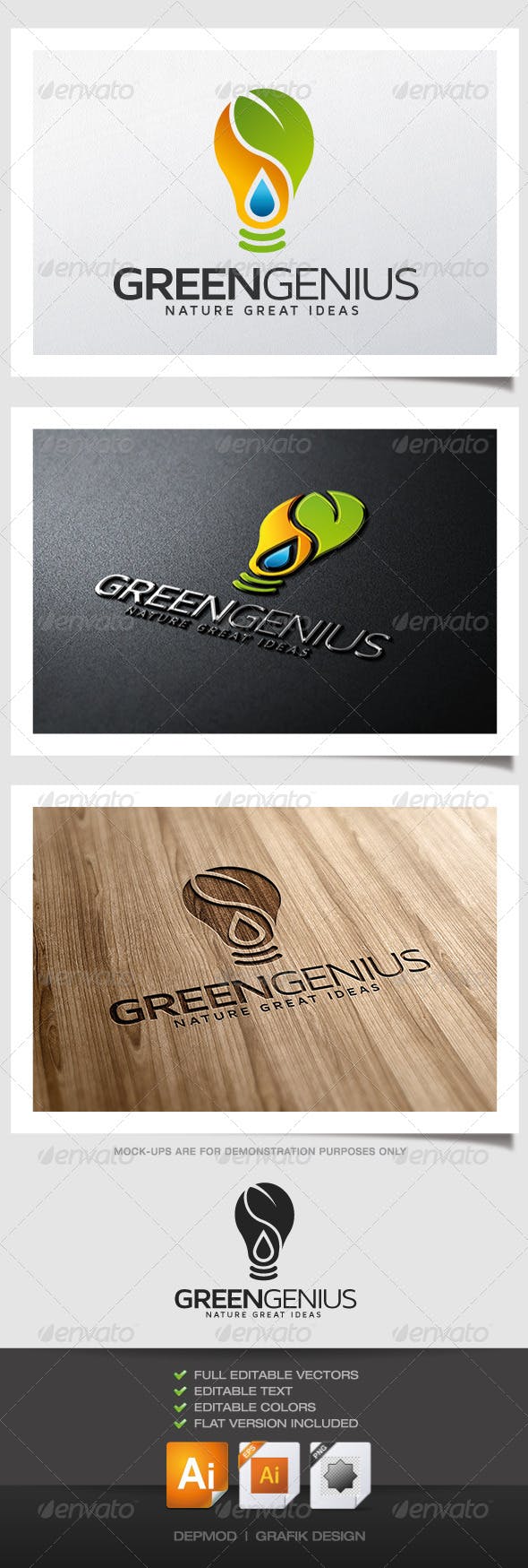 Green Genius Logo - Green Genius Logo by Opaq | GraphicRiver