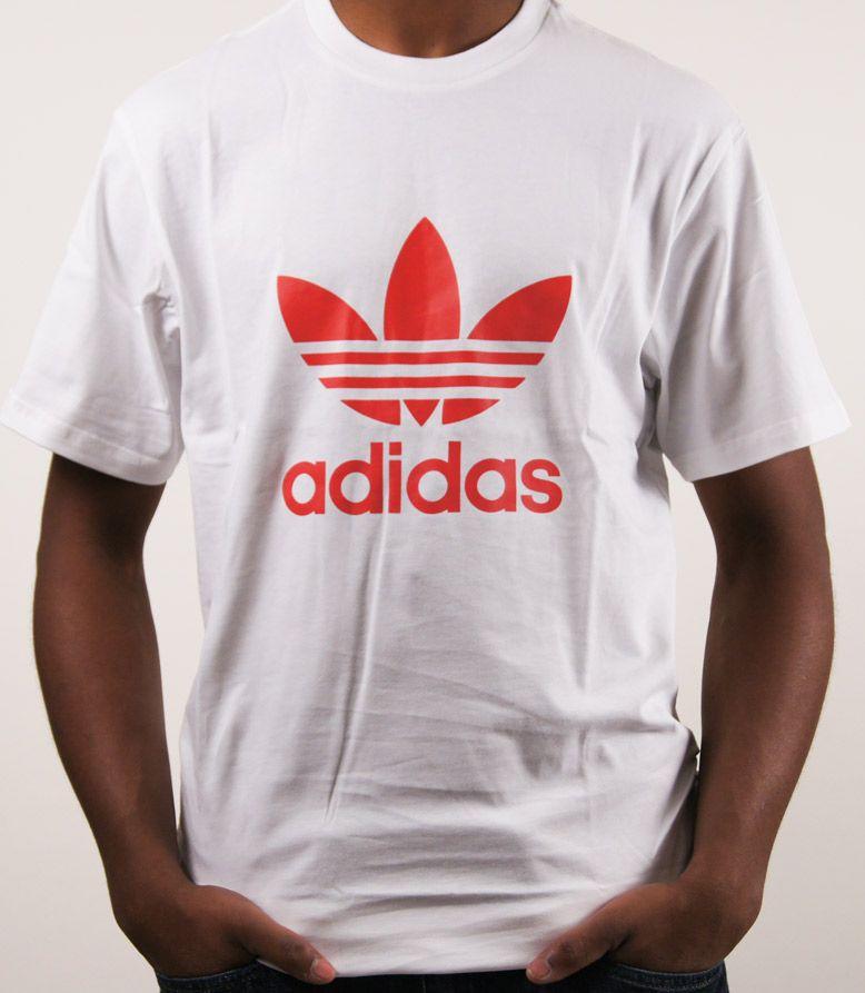 Red White Red Logo - White Adidas T Shirt With Red Logo thehampsteadfactory.co.uk