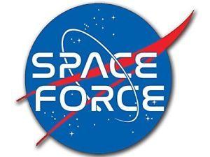 Funny NASA Logo - 4x4 inch BLUE Nasa Logo Shaped SPACE FORCE Sticker - insignia emblem ...