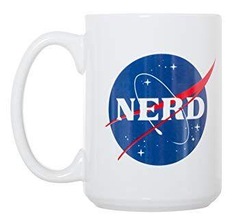 Funny NASA Logo - Amazon.com: NERD/NASA Science Logo - Funny Large 15 oz Double-Sided ...