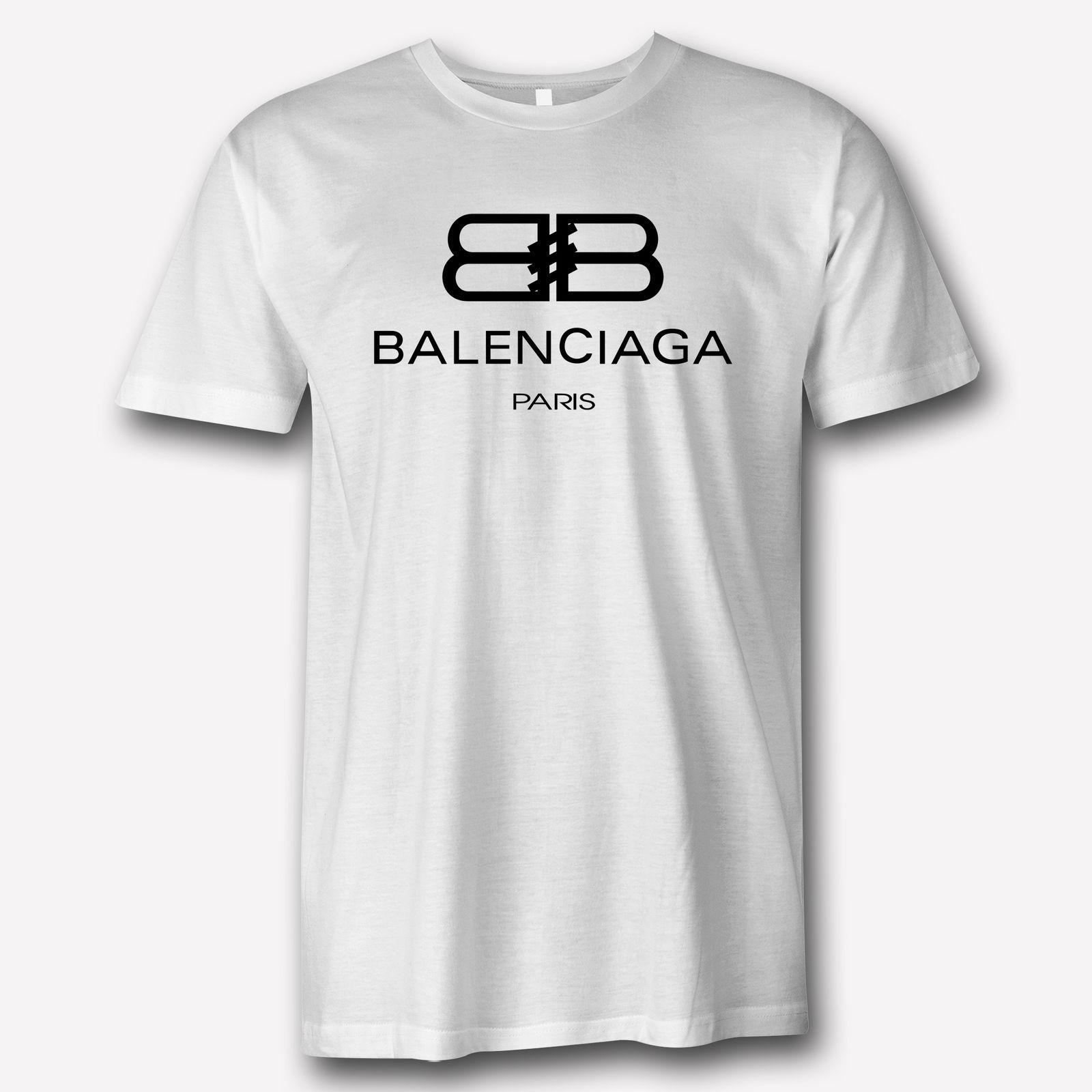 Famous Shirts Logo - New 1Balenciaga Paris Famous Apparel Logo White T Shirt 2018 Men'S ...