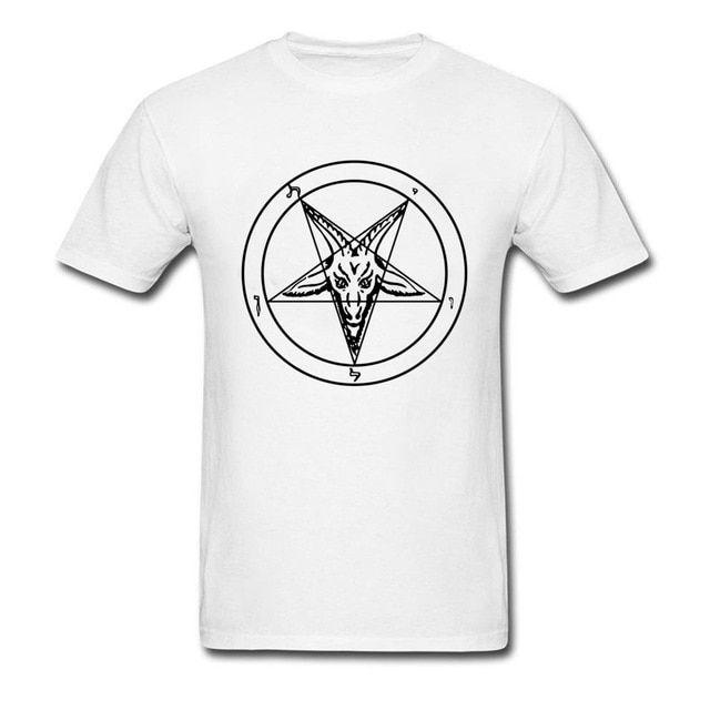 Famous Shirts Logo - Baphomet Demon Logo Design Print T Shirt Summer Autumn Small Size