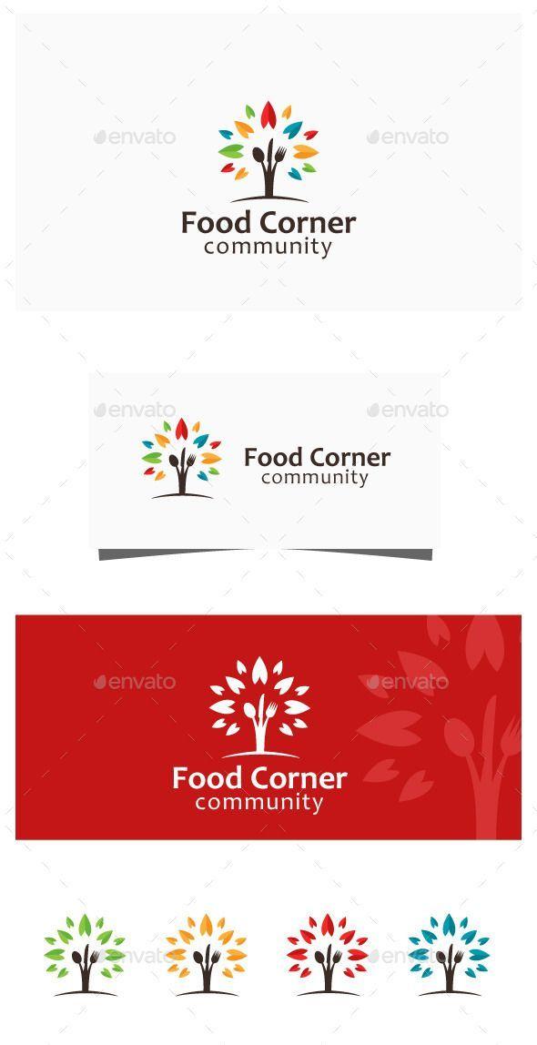 Red and Green Food Logo - Food Community - Food Logo Templates | Logo Templates | Logo food ...