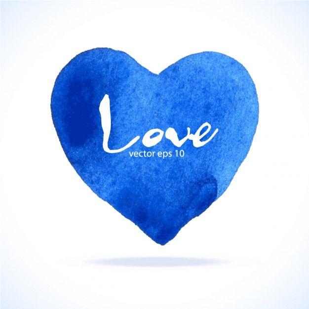 Blue Heart Logo - Blue heart, watercolor Vector