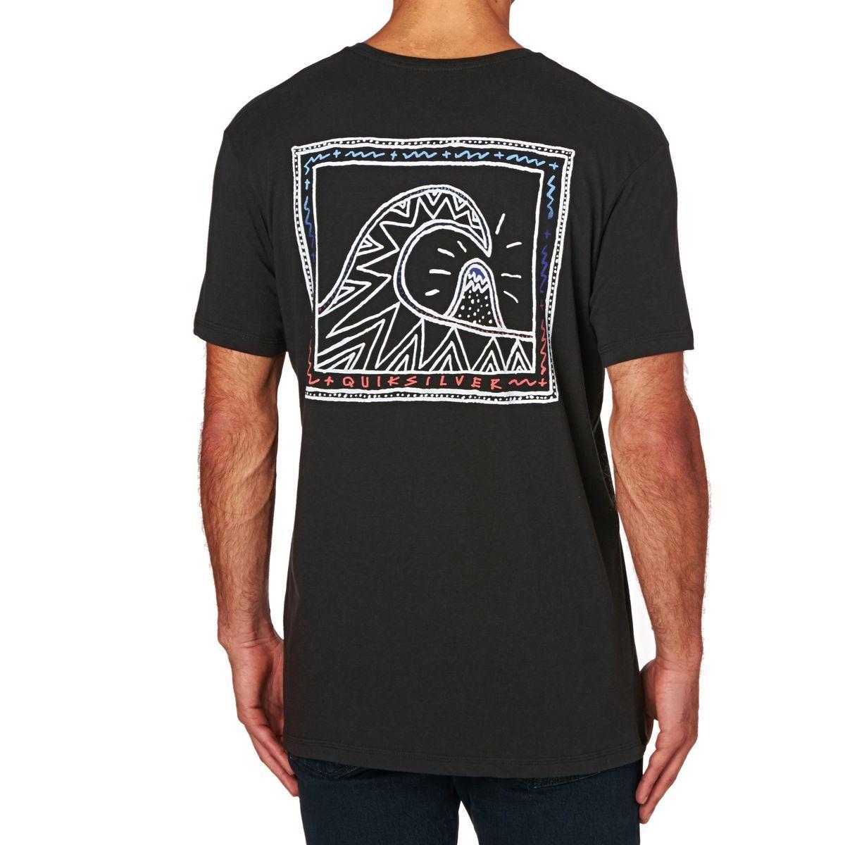 Black Quiksilver Logo - Quiksilver T-shirts - Quiksilver Logo Mountain Wave T-Shirt - Black