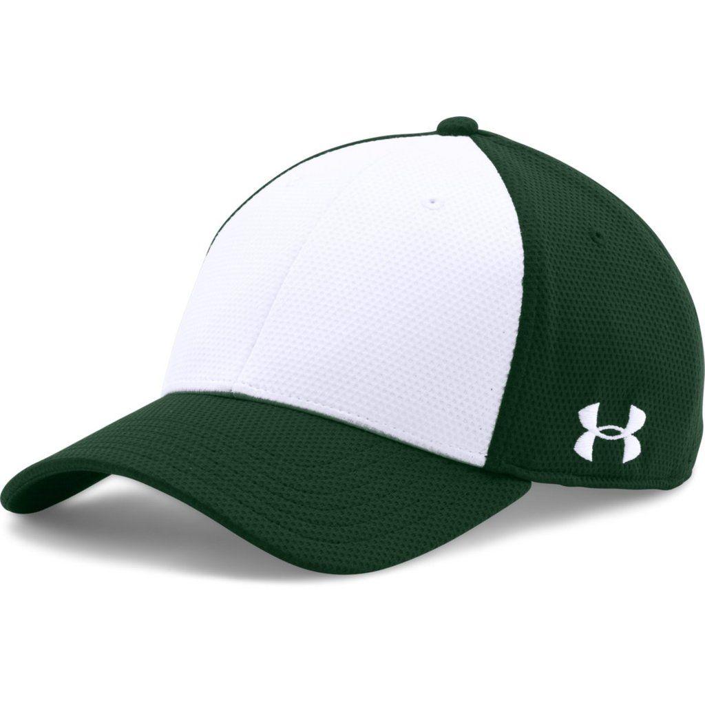 Cool Under Armour Green Logo - Under Armour Forest Green/White Color Blocked Blitzing Cap