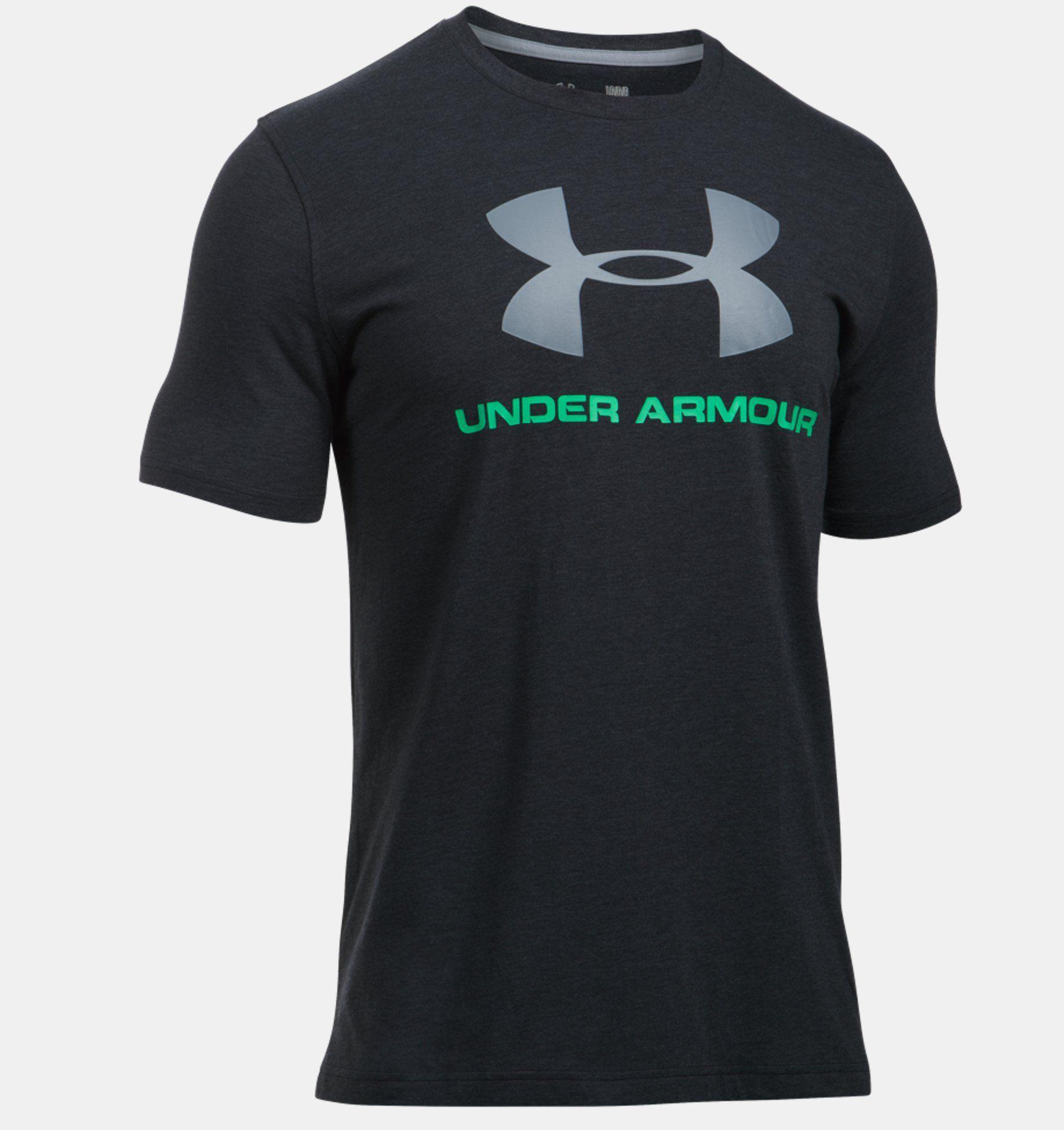 Cool Under Armour Green Logo - Buy Under Armour Sportstyle Logo T-shirt Black Green