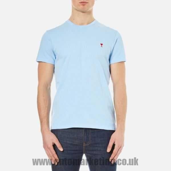 Blue Heart Logo - Shop AMI Comfortable Man's Sky Blue Heart Logo T-Shirt at mechtopia ...