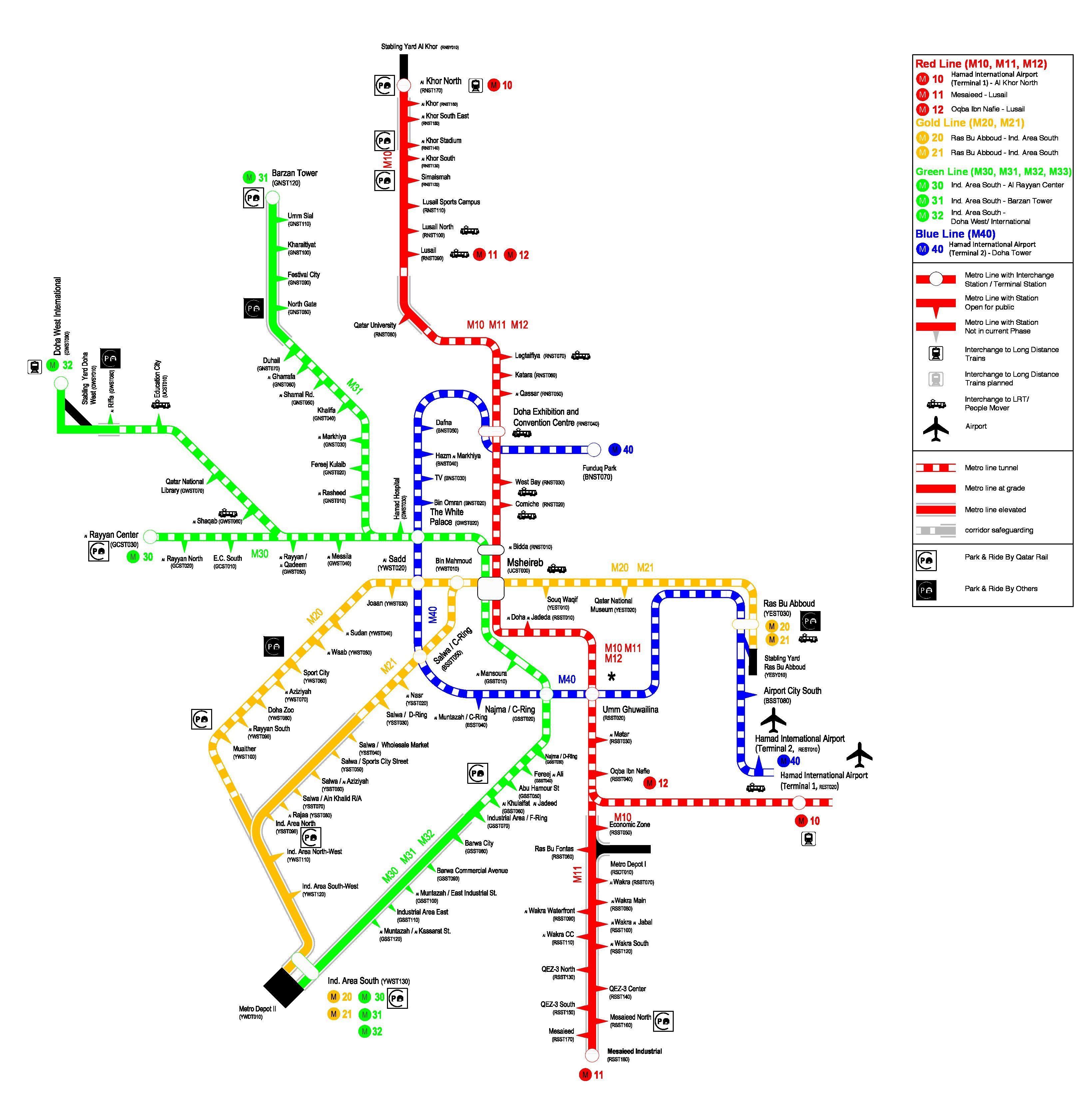 Two Red and Blue Lines Logo - Doha Metro