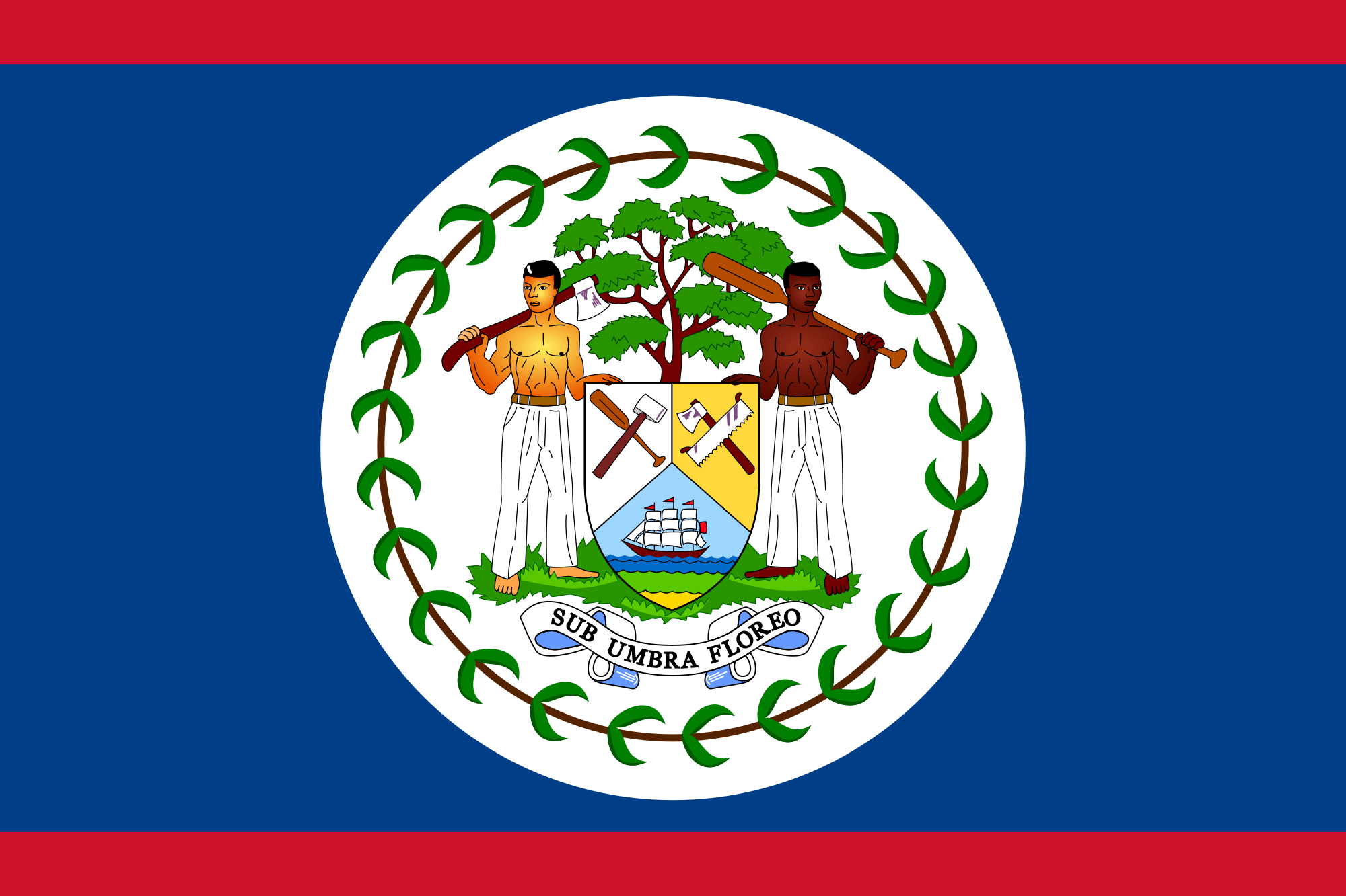 Two Red and Blue Lines Logo - Belize Flag: Meaning of Belize Flag | Flag Images