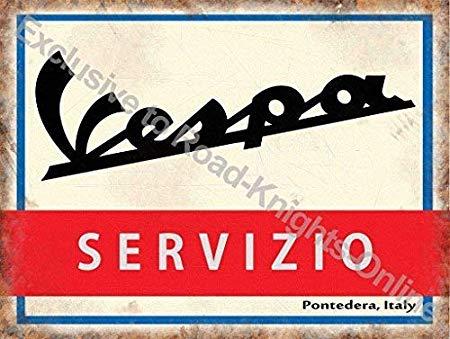 Red and Blue House Logo - RKO Vespa Scooter Sevizio. Service sign in Italian. Logo on white ...
