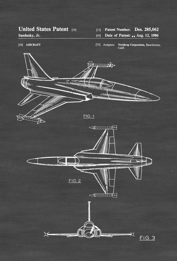 Vintage Northrop Aircraft Logo - Northrop F-20 Tigershark Aircraft Patent - Vintage Airplane ...