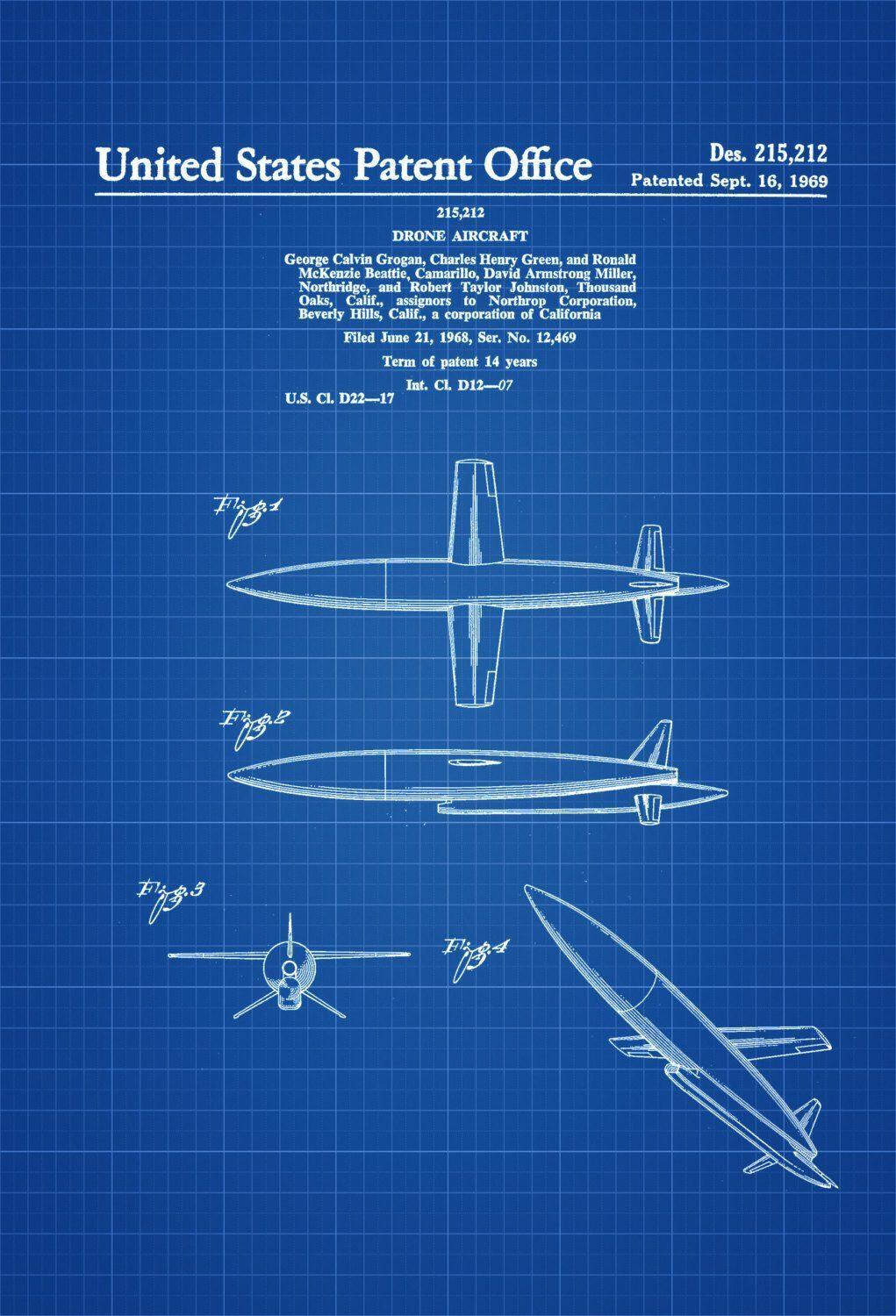 Vintage Northrop Aircraft Logo - Northrop Drone Aircraft Patent