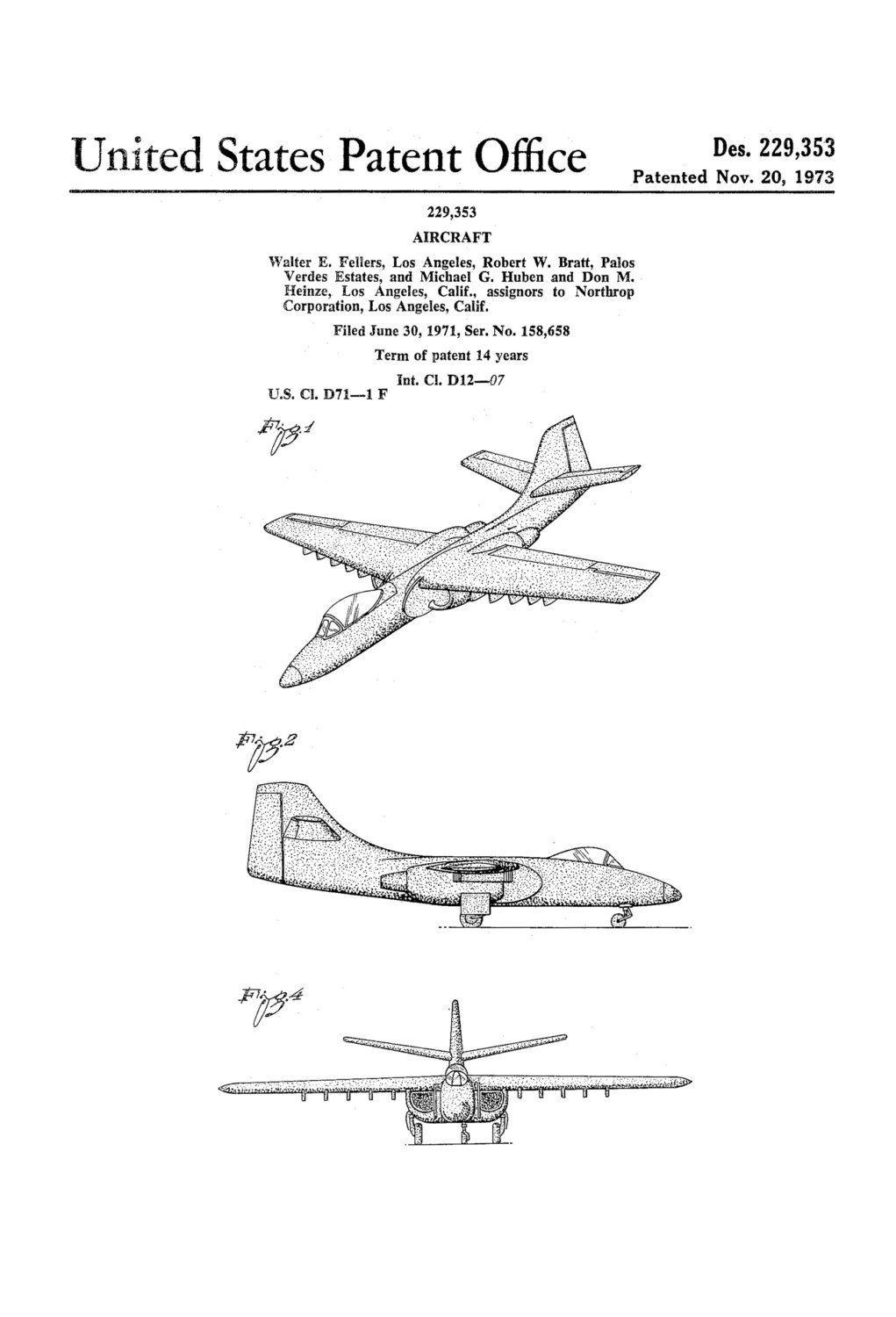 Vintage Northrop Aircraft Logo - Northrop YA-9 Aircraft Patent – Vintage Airplane, Airplane Blueprint ...