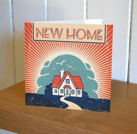Red and Blue House Logo - Red And Blue House New Home Card